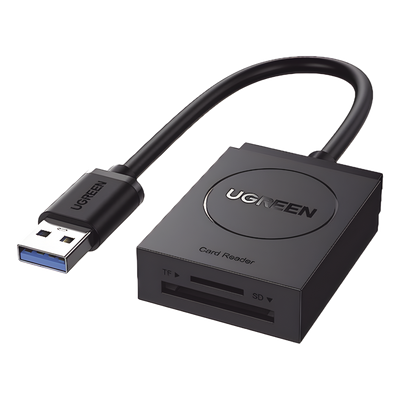 Lector de tarjetas USB-A 3.0 a MicroSD (TF) / SD | 5Gbps | Soporta hasta 2TB | Soporta Windows/Mac OS/Linux/Android | Lectura de Tarjetas Simultánea | No Requiere Controlador | Cable de 15cm.