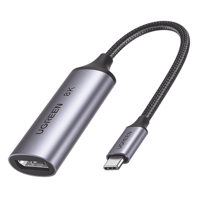 Cable Adaptador USB-C a DP 1.4 | 8K@60Hz | 4K@240Hz | Compatible con Thunderbolt 3 & 4 | HDR | eARC | DTS | Dolby | 3D | ALLM | VRR | Admite Multi-Stream (MST) | Longitud del Cable 10 cm (3.94 Pulgadas) | Caja de Aluminio