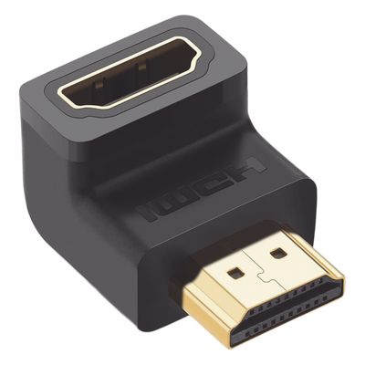 Adaptador HDMI de 90 Grados Macho a Hembra / Hacia Abajo / HDMI 2.0 4K@60Hz / Proporciona Flexibilidad Sin Doblar los Cables HDMI