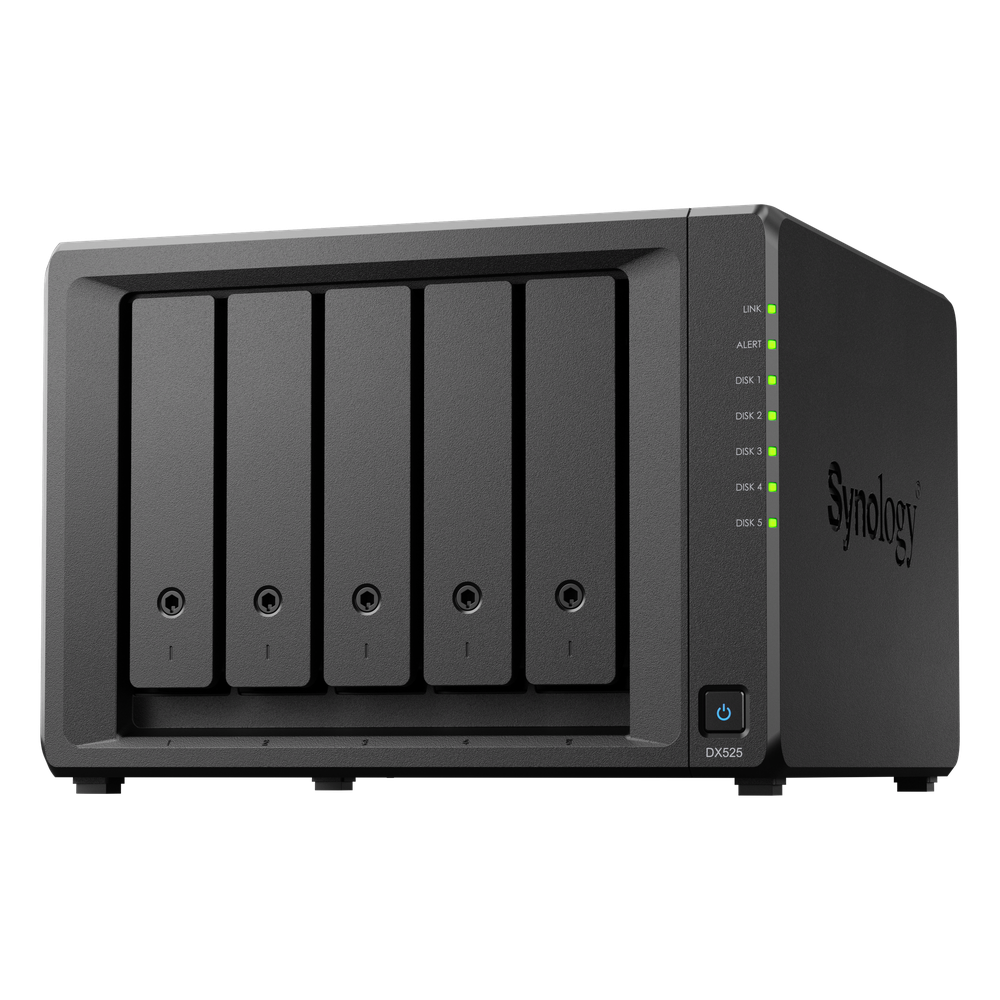 Expansor de Almacenamiento Synology DX525 | 5 Bahías SATA 3.5"/2.5" | USB-C 5Gbps | Hot-Swap | Amplia DS1825+ a 13 o 18 Bahías | Gestión DSM | SKU DX525
