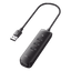 HUB USB-A 3.0 4 en 1 | 4 Puertos USB-A 3.0 (5Gbps) | Cable de 25 cm | Indicador Led | Ideal para Transferencia de Datos | Entrada USB-C para alimentar equipos de mayor consumo como discos duros | Color Negro.