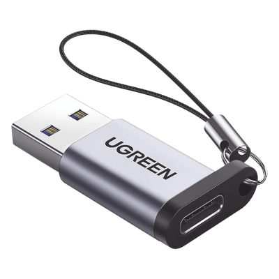 Adaptador USB 3.0 Macho a USB-C 3.1 Tipo C Hembra |Carga y Sincronización de Datos | Admite Corriente de 3A | Transferencia de hasta 5 Gbps | Amplia Compatibilidad | Chip VL160 | Caja de Aluminio | Color Gris