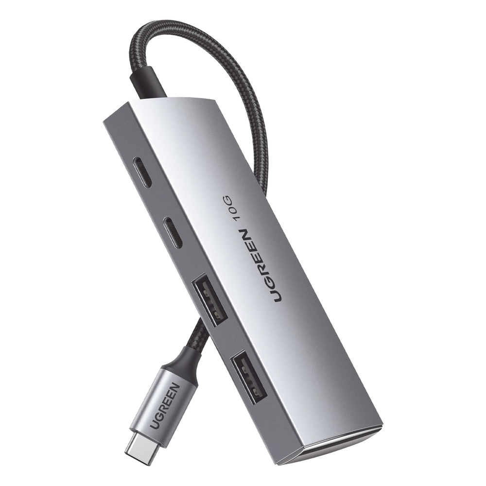 HUB USB-C UGREEN 30758 | 4 en 1 | 2×USB-C + 2×USB-A | 10 Gbps (Gen 2) | OTG | Aluminio | SSD NVMe / iPad Pro / MacBook / Android | SKU 30758