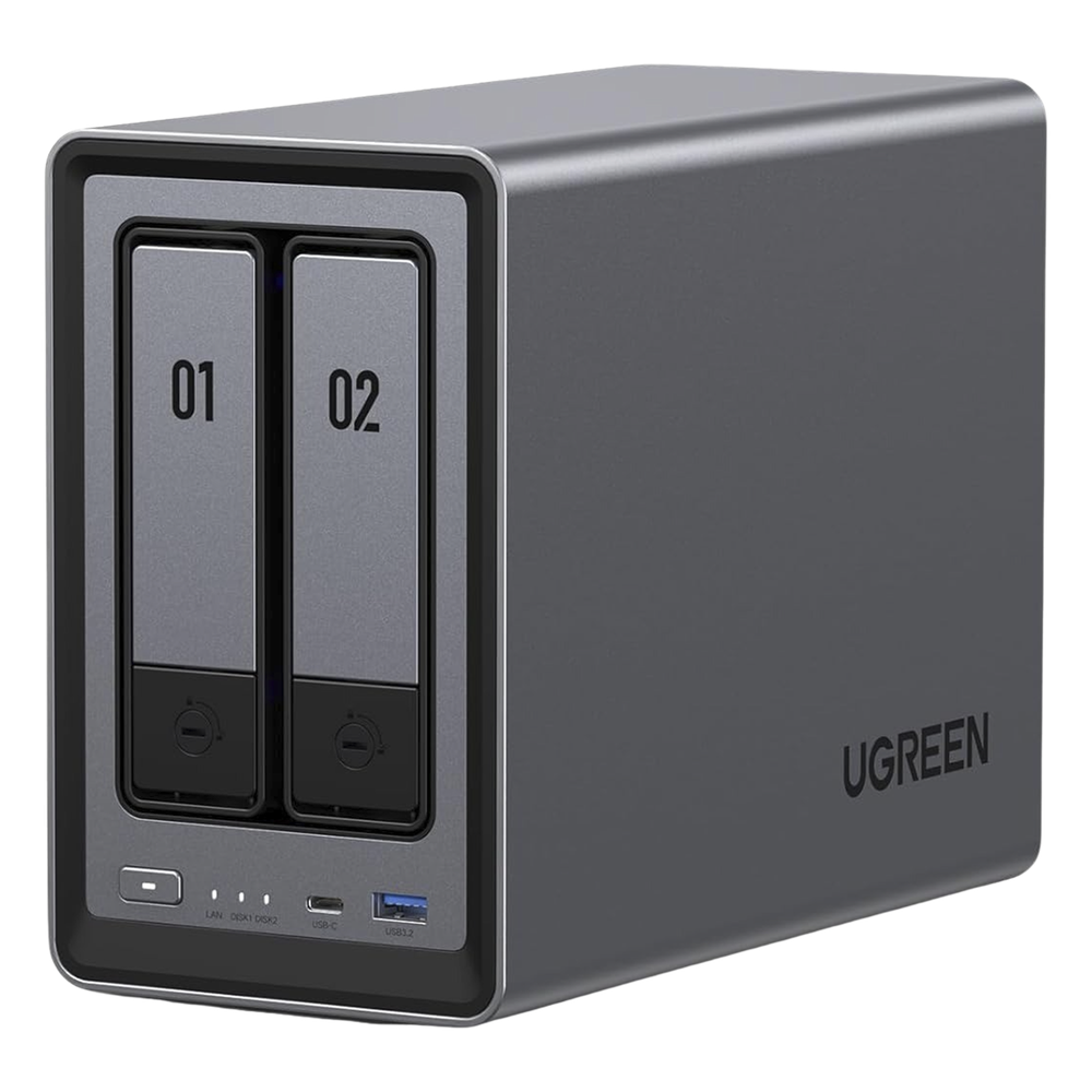 UGREEN NASync DXP2800 | NAS 2 Bahías | Intel N100 12ª Gen 4 Núcleos | 8GB DDR5 (Exp. 16GB) | SATA 48TB + M.2 NVMe 16TB | 2.5GbE | HDMI 4K | USB-C 10Gbps | UGOS Pro | SKU 25242