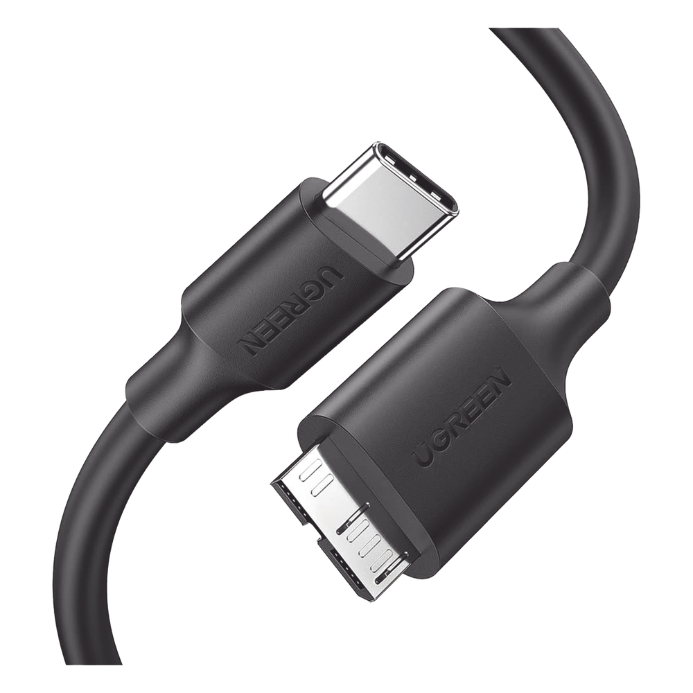 Cable USB-C a Micro-B USB 3.0 UGREEN 1m | 5Gbps | HDD Externo Seagate WD | Cámara Nikon D850 D500 Canon 5D | MacBook a Disco Duro | Blindaje Múltiple | SKU 20103