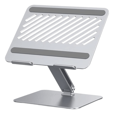 Soporte de Aluminio para Laptop | Ajustable 180° | Soporta Laptops de 10 a 17.3''| Capacidad de Carga 5Kg | Excelente Estabilidad | Diseño Para Alta Disipación de Calor | Altura y Angulo Ajustable | Plegable y Portátil.