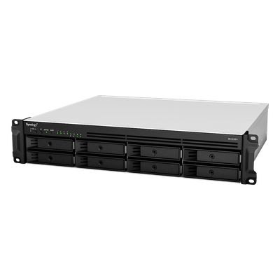 Servidor de Almacenamiento en Red Synology RackStation RS1221RP+ | 8 Bahías | Expandible a 12 Bahías | CPU AMD Ryzen V1500B | 4 GB DDR4 ECC | RAID Soportado | 10/25GbE | Virtualización Certificada | Protección de Datos Integral