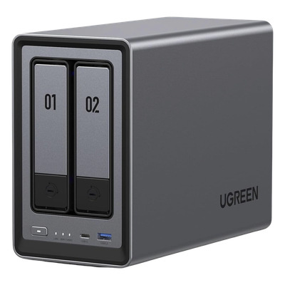 UGREEN NASync DXP2800 | NAS 2 Bahías | Intel N100 12ª Gen 4 Núcleos | 8GB DDR5 (Exp. 16GB) | SATA 48TB + M.2 NVMe 16TB | 2.5GbE | HDMI 4K | USB-C 10Gbps | UGOS Pro | SKU 25242
