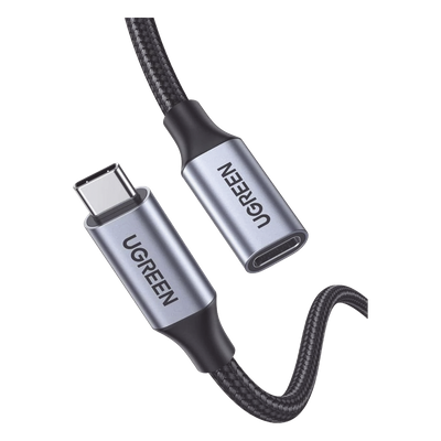 Cable Extensor USB-C Macho a Hembra / USB 3.1 Gen 2 / 10 Gbps / Carga 100W / Thunderbolt 3 Compatible / 1 m (3.3 ft) / Nylon Trenzado / Aluminio