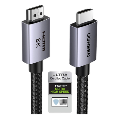 Cable HDMI 2.1 / 8K@60Hz / 4K@240Hz / 48 Gbps / 3 m (9.8 ft) / eARC / HDR10+ / Nylon Trenzado / Aluminio