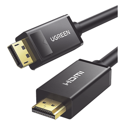 Cable DisplayPort a HDMI | 3 Metros (9.84 Pies) | 4K@30Hz | 3D | Audio 7.1 | Unidireccional DP → HDMI | Botón de Liberación | Chip Integrado | Sin Drivers | UGREEN