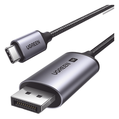 Cable USB-C a DisplayPort 1.4 UGREEN 3m | Thunderbolt 3 4 | 8K@60Hz 4K@240Hz | MacBook Pro Air iPad Pro XPS ThinkPad | FreeSync G-Sync VRR | HDR10+ | Nylon Aluminio | SKU 25839