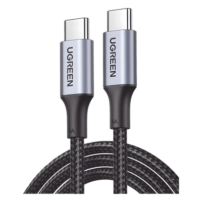 Cable USB-C a USB-C | 3 Metros | Carga Rápida de hasta 100W | Transferencia de datos 480 Mbps | PD3.0 | QC4.0/3.0/2.0 | FPC | AFC | Protección Integrada| Caja de Aluminio | Nylon Trenzado | Amplia Compatibilidad | Color Negro.