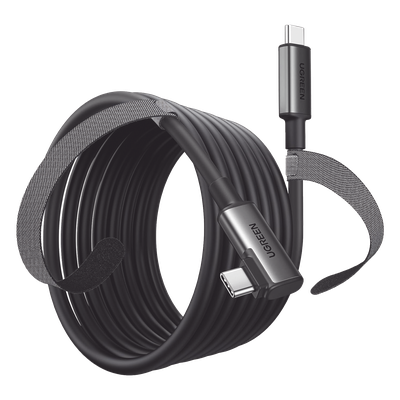 Cable Link UGREEN USB-C 5m | Meta Quest 2 3 Pro Oculus Link | Conector 90° | USB 3.0 5Gbps 3A | Nylon Aluminio | SteamVR PC VR | SKU 90629