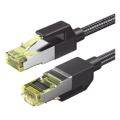 Cable Ethernet Cat7 UGREEN F/FTP 3m | Blindaje Doble F/FTP 600MHz 10Gbps | Malla Nylon + Algodón | 10,000 Ciclos | Cobre 30AWG | Entornos EMI | NAS Router Switch | SKU 80424