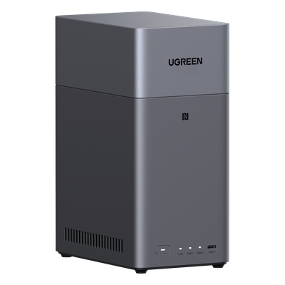 NAS UGREEN NASync DH2300 95432 | 2 Bahías SATA | RK3576 + DDR5 4GB | HDMI 4K Directo a TV | NFC | RAID 0/1/JBOD | 1GbE | USB-C 3.2 | Media Center + NAS | SKU 95432