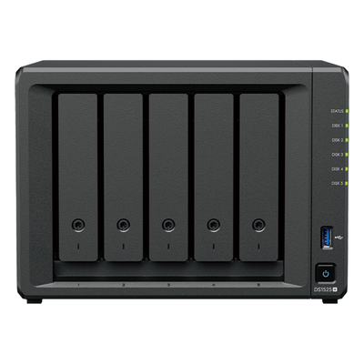 NAS Synology DiskStation DS1525+ | 5 Bahías Exp. 15 | AMD Ryzen V1500B 8T DDR4 ECC | 2×2.5GbE + 10GbE | M.2 NVMe Caché SSD | 300TB | VMware Hyper-V | Active Backup | SKU DS1525+