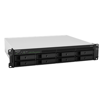 Servidor de Almacenamiento en Red Synology RackStation RS1221RP+ | 8 Bahías | Expandible a 12 Bahías | CPU AMD Ryzen V1500B | 4 GB DDR4 ECC | RAID Soportado | 10/25GbE | Virtualización Certificada | Protección de Datos Integral
