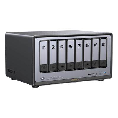 NAS UGREEN NASync DXP8800 Plus | Intel Core i5-1235U 10C Quick Sync 80EU | 2×10GbE + 2×Thunderbolt 4 40Gbps | 8 Bahías SATA + 2×M.2 NVMe | SD 4.0 312MB/s | Edición Video 8K RAW | SKU 35126B