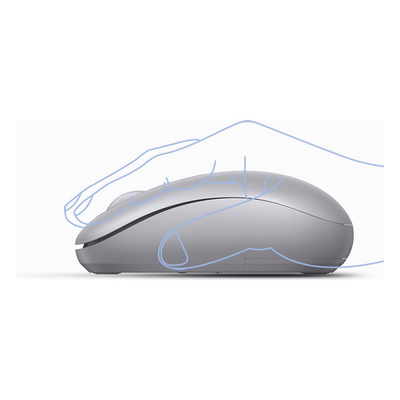 Mouse Inalámbrico 2.4G 800/1200/1600/2400 DPI | Función de 3 botones | Alcance 10m | Silencioso |  Ergonómico | Anti-caída y Anti-interferencias | Batería Alcalina AA incluida  | Color Grey.