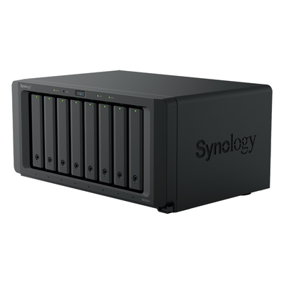 NAS Synology DS1825+ | 8 Bahías + Expansión a 18 | AMD Ryzen V1500B 4 Núcleos | 8GB DDR4 ECC hasta 32GB | 2×2.5GbE + PCIe 3.0 (10/25GbE) | M.2 NVMe Caché | Hasta 360TB | SMB Empresarial | SKU DS1825+