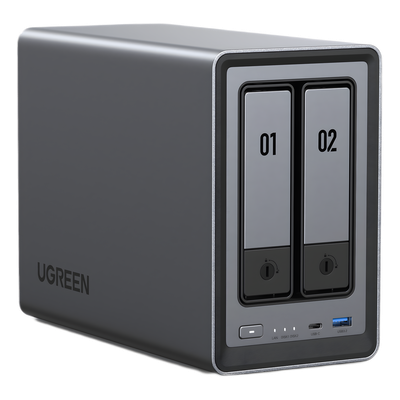UGREEN NASync DXP2800 | NAS 2 Bahías | Intel N100 12ª Gen 4 Núcleos | 8GB DDR5 (Exp. 16GB) | SATA 48TB + M.2 NVMe 16TB | 2.5GbE | HDMI 4K | USB-C 10Gbps | UGOS Pro | SKU 25242