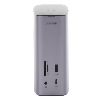 HUB USB-C (Docking Revodok Pro) 12 en 1 | 2 USB-A 3.0 | 1 USB-C PD Carga 100W | 1 USB-A 3.1 | 1 USB-C 3.1 | HDMI 4K | HDMI 8K Ultra HD | Display Port 4K | RJ45 (Gigabit) | Lector Tarjeta SD + Micro SD (TF) | Jack Audio 3.5mm.