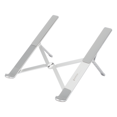 Soporte Portátil de Aluminio para Laptop / Amplia Compatibilidad de 11-17.3" / Ajuste de Altura 46.5 mm-136.5 mm / Capacidad de carga de 5 kg / Diseño Plegable / Material de Aleación de Aluminio + Silicona.