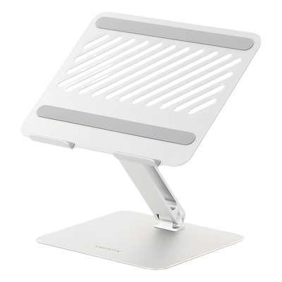 Soporte de Aluminio para Laptop | Ajustable 180° | Soporta Laptops de 10 a 17.3''| Capacidad de Carga 5Kg | Excelente Estabilidad | Diseño Para Alta Disipación de Calor | Altura y Angulo Ajustable | Plegable y Portátil.