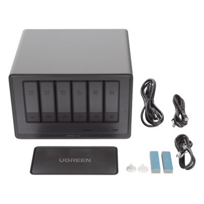 NAS UGREEN NASync DXP6800 Pro 25898B | i5-1235U x86 | 6 Bahías SATA + 2×NVMe PCIe 4.0 | 2×10GbE Link Aggregation | 2×Thunderbolt 4 | HDMI 8K | DDR5 64GB | Almacenamiento Híbrido | SKU 25898B
