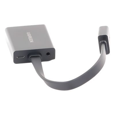 Adaptador HDMI a VGA / Resolución 1080P / Audio 3.5mm / Con Puerto Micro USB para Alimentación / Plug & Play / No Requiere Controlador / ABS / Flexible y Duradero