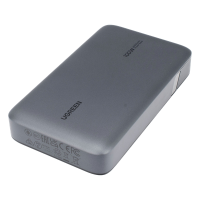 Power Bank de 20000mAh | 3 Salidas 100W Max. | USB-A + 2 USB-C | PD 3.0 | QC3.0 | FCP | SCP | Pantalla Inteligente | Carcasa Ignifuga | Color Gris | Incluye Cable USB de 50cm | Carga tu Laptop de Manera Segura.
