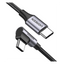 Cable USB-C a USB-C | 1 Metro (3.28 Pies) | Conector con Ángulo Recto de 90° | Carga Rápida de hasta 60W | 480 Mbps | PD3.0 | QC4.0/3.0/2.0 | FPC | AFC | Protección Integrada | Caja de Aluminio | Nylon Trenzado | Color Negro