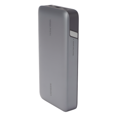 Power Bank UGREEN 90597M | 25,000mAh 145W | 100W MacBook + 45W iPad Simultáneos | PD 3.0 QC 3.0 FCP SCP | Recarga en 2h | 92.5Wh Apto Avión | Pantalla | Gris | Cable 50cm | SKU 90597M
