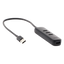 HUB USB-A 3.0 4 en 1 | 4 Puertos USB-A 3.0 (5Gbps) | Cable de 25 cm | Indicador Led | Ideal para Transferencia de Datos | Entrada USB-C para alimentar equipos de mayor consumo como discos duros | Color Negro.