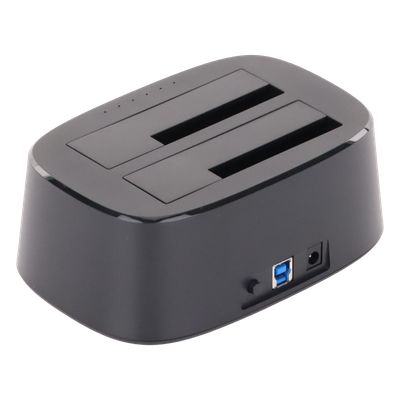 Dock Doble Bahía UGREEN 50854 | USB 3.0 + UASP | SATA 2.5″+3.5″ | Clonación Offline sin PC | 12TB/bahía | LED Progreso | 12V/3A | Migración HDD→SSD | SKU 50854