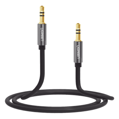 Cable Auxiliar 5 Metros / Conector 3.5mm a 3.5mm / Macho a Macho / Cubierta de TPE / Carcasa de Aluminio / Color Negro