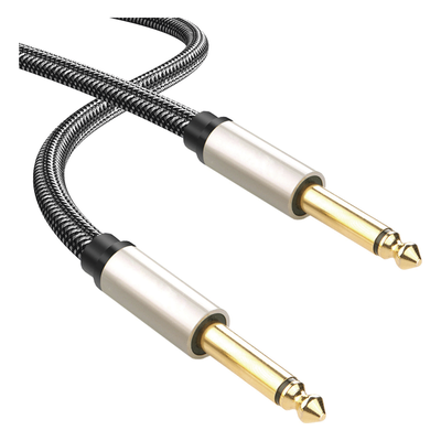 Cable Instrumento UGREEN 40815 | Mono TS 6.35mm (1/4") M-M | 10m | Cobre | Triple Blindaje | Oro 24K | Nylon Trenzado | Guitarra / Bajo / Teclado / Amplificador | SKU 40815