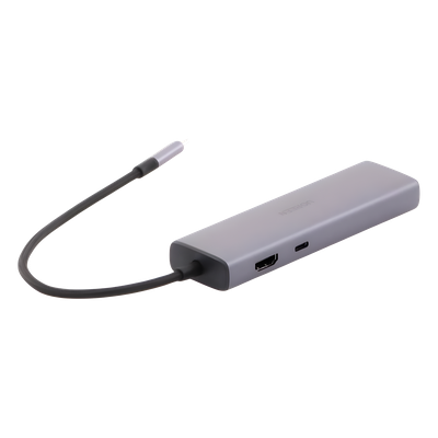 HUB USB-C (Docking Revodok) 6 en 1 | 3 Puertos USB-A 3.0 (5 Gbps) | USB-C PD 100W | HDMI 4K@30Hz | Entrada 1 RJ45 (Gigabit Ethernet) | Chip de Última Generación | Potente Disipación de Calor |  Caja de Aluminio.