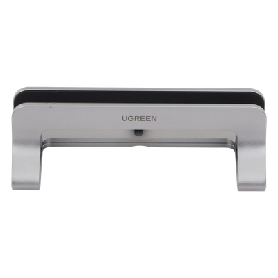 Soporte Vertical para Laptop / Adecuado para escritorio / Anchura Ajustable (12-26mm) / Amplia compatibilidad / Anti-Arañazos / Anti-Deslizante /Ajustable Mediante Tornillos / Color Plata / Aluminio + Silicona
