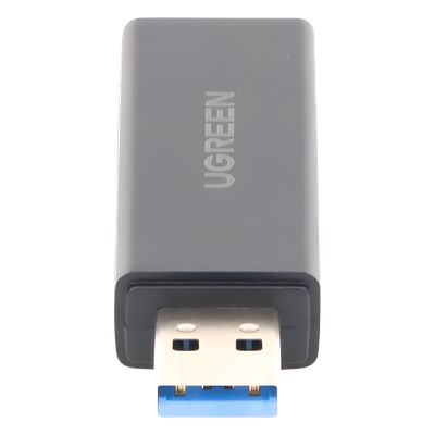 Lector Tarjetas UGREEN 40752 | USB 3.0 | Doble Ranura TF+SD Simultánea | 5 Gbps / 95 MB/s | 2 TB | UHS-I | SDXC / MicroSDXC | Plug & Play | Llavero | SKU 40752