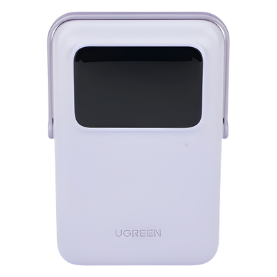 Power Bank UGREEN 10000mAh Magnético | MagSafe iPhone 12 13 14 15 16 | 7.5W Inalámbrico + 20W USB-C PD | Pantalla TFT Emojis | Soporte Plegable | Color Morado | SKU 45328