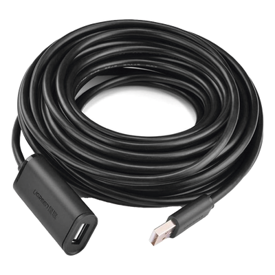 Cable USB 2.0 Activo UGREEN 10326 | 30 Metros | Amplificador FE1.1S | 480 Mbps | Blindaje Triple | Impresora / Webcam / Lector Biométrico / Escáner | PVC Ignífugo | SKU 10326