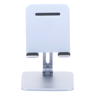 Soporte de Aluminio para IPad & Tablet | Plegable |Angulo Ajustable de 180° y 270° | Base Antideslizante | Protección  de Silicona | Amplia Compatibilidad con dispositivos de 7.9'' a 12.9'' | Aluminio Solido | Color Gris