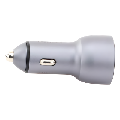 Cargador de Auto 52.5W | Puerto USB-A y USB-C | Carga Rápida | Compatible con Vehículos de 12 y 24 VCD | PD3.0 + QC3.0 | Chip Inteligente | Diseño Compacto Mayor Eficiencia Energética | Caja de Aluminio