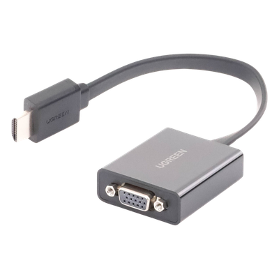 Adaptador HDMI a VGA / Resolución 1080P / Audio 3.5mm / Con Puerto Micro USB para Alimentación / Plug & Play / No Requiere Controlador / ABS / Flexible y Duradero