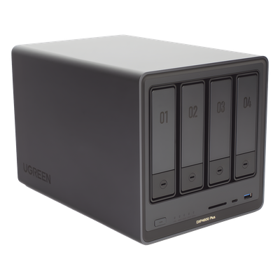 NAS UGREEN NASync DXP4800 Plus | Intel Pentium Gold 8505 5C Quick Sync | 10GbE + 2.5GbE | 4 Bahías SATA + 2×M.2 NVMe PCIe 4.0 | 8GB DDR5 64GB | Plex 4K | Lector SD HDMI | SKU 35260