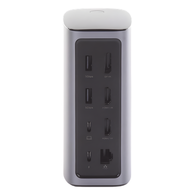 HUB USB-C (Docking Revodok Pro) 12 en 1 | 2 USB-A 3.0 | 1 USB-C PD Carga 100W | 1 USB-A 3.1 | 1 USB-C 3.1 | HDMI 4K | HDMI 8K Ultra HD | Display Port 4K | RJ45 (Gigabit) | Lector Tarjeta SD + Micro SD (TF) | Jack Audio 3.5mm.