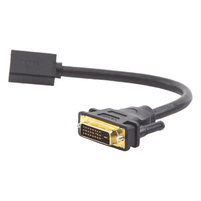 Convertidor DVI Macho a HDMI Hembra | Bidireccional | DVI 24+1 | 1080P@60Hz | Cable de 22 cm (8.66 Pulgadas) | Negro