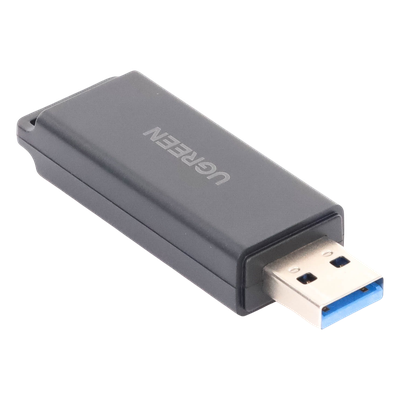 Lector Tarjetas UGREEN 40752 | USB 3.0 | Doble Ranura TF+SD Simultánea | 5 Gbps / 95 MB/s | 2 TB | UHS-I | SDXC / MicroSDXC | Plug & Play | Llavero | SKU 40752